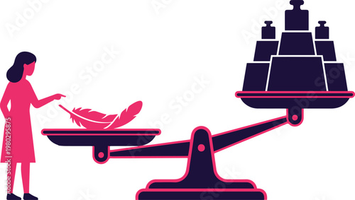 Scale of love mother feather outweighing weights