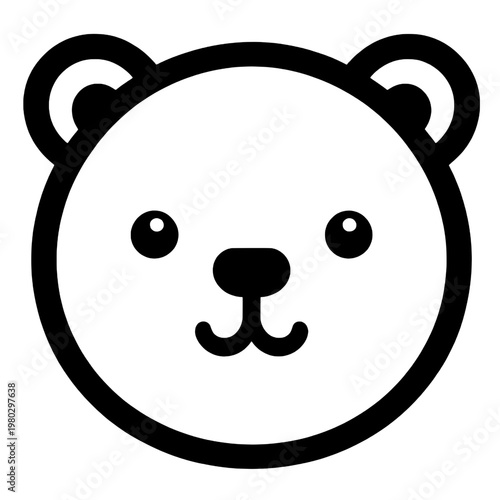 Cute koala face silhouette