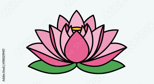 Pink Lotus Flower Illustration