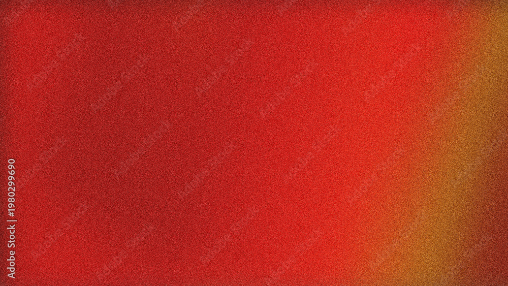 Fototapeta premium Rich red grainy backdrop fading into warm golden tones at the edge, perfect for dramatic posters, festive invitations, striking web banners, and bold editorial layouts.