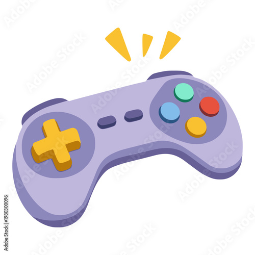 video game controller console hobby flat color vector illustration template design