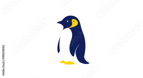 Minimalist Penguin Icon - Antarctic Bird Symbol