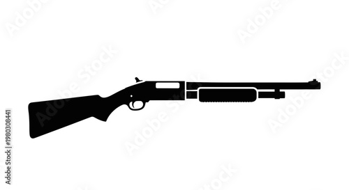 Silhouette of a Pump-Action Shotgun