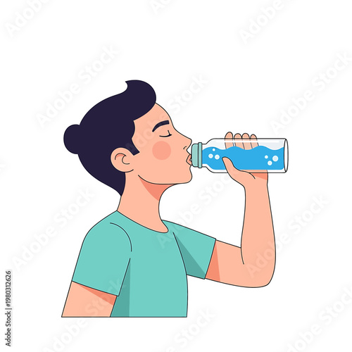 Man drinking water from bottle 2.