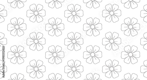 Seamless Floral Pattern with Delicate Hand-Drawn Flowers.