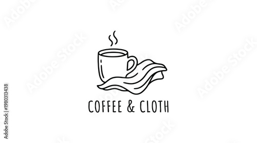 Coffee Cup Cloth and Text Logo Design