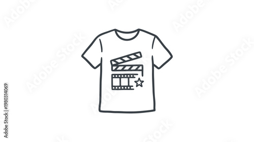 Movie Clapperboard and Film Reel T-Shirt Design
