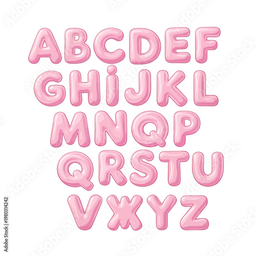 Pink Alphabet Letters in 3D 1.