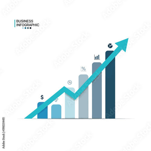 Business Growth Chart with Arrow 2.