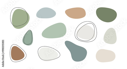 Collection of colorful smooth stones.