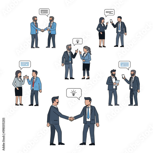 Business People Shaking Hands Talking.