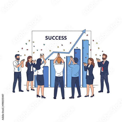 Business people celebrating success together 1.