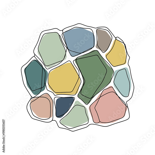 Colorful Mosaic Puzzle Pieces Together.