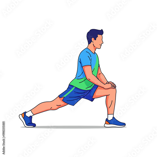 Man doing a lunge exercise 3.