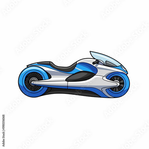Electric hover bike illustration white background