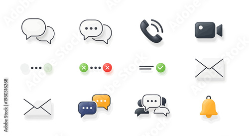 Collection of chat and communication icons 3.