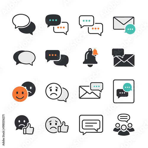 Collection of chat and message icons 6.