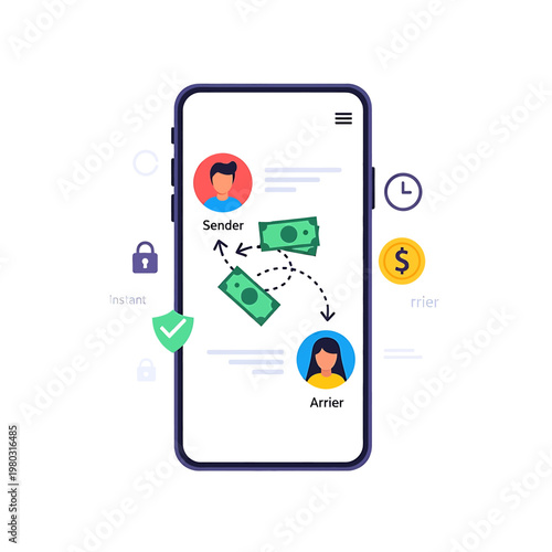 Mobile phone money transfer service app.