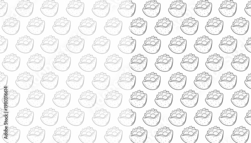 Falafel Seamless Repeat Pattern. Middle Eastern Chickpea Ball. Traditional Arab Street Food. Hand Drawn Bowl Illustration. Mediterranean Snack Vector Background.