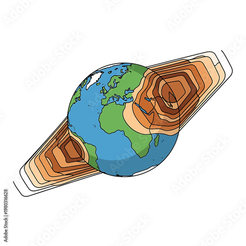 Earth Layers Geology Cross Section Diagram.
