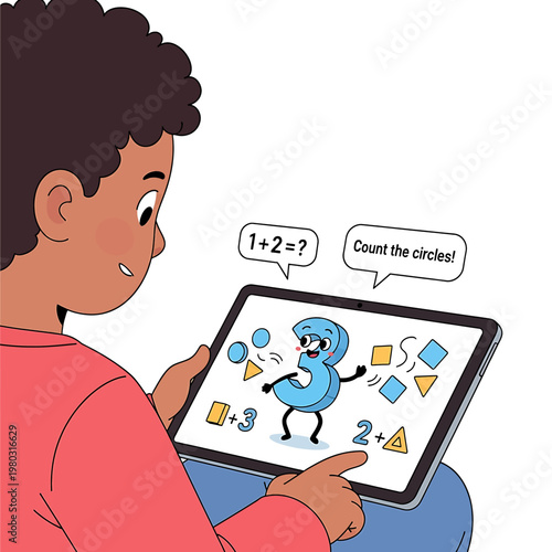 Boy using digital tablet for learning 1.