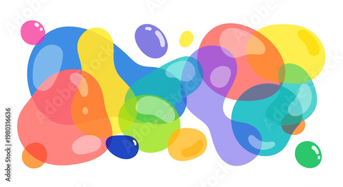 Colorful Bubbles Floating in Air.