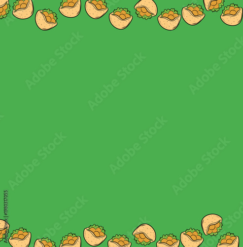 Falafel Repeat Pattern. Middle Eastern Chickpea Ball. Traditional Arab Street Food. Hand Drawn Bowl Illustration. Mediterranean Snack Vector Background.