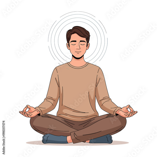 Man Sitting in Meditation Posture 10.