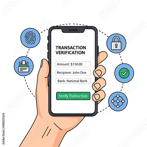 Mobile phone transaction verification process.