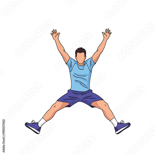 Man jumping in the air happily 2.