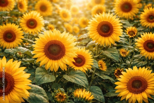 Vibrant sunflower floral texture background capturing spring essence with natural light