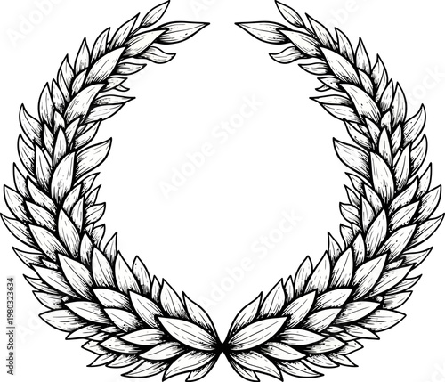 Elegant Laurel Wreath Illustration - Symbol of Victory and Achievement.