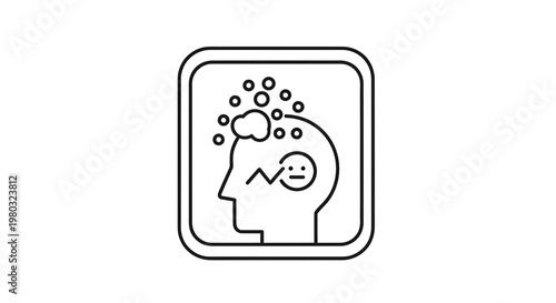 Mental Health Concept: Brainstorming, Anxiety, and Emotional State Icon