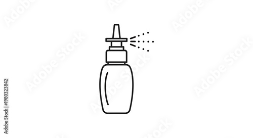 Nasal spray bottle icon, medical treatment, allergy relief, healthcare symbol