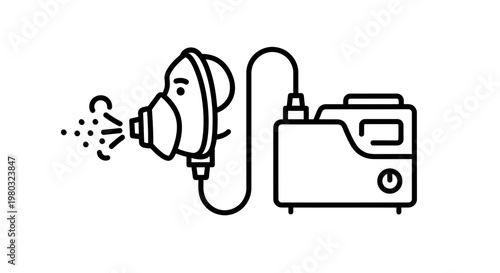 Nebulizer Machine Icon: Respiratory Therapy, Asthma Treatment, Medical Device