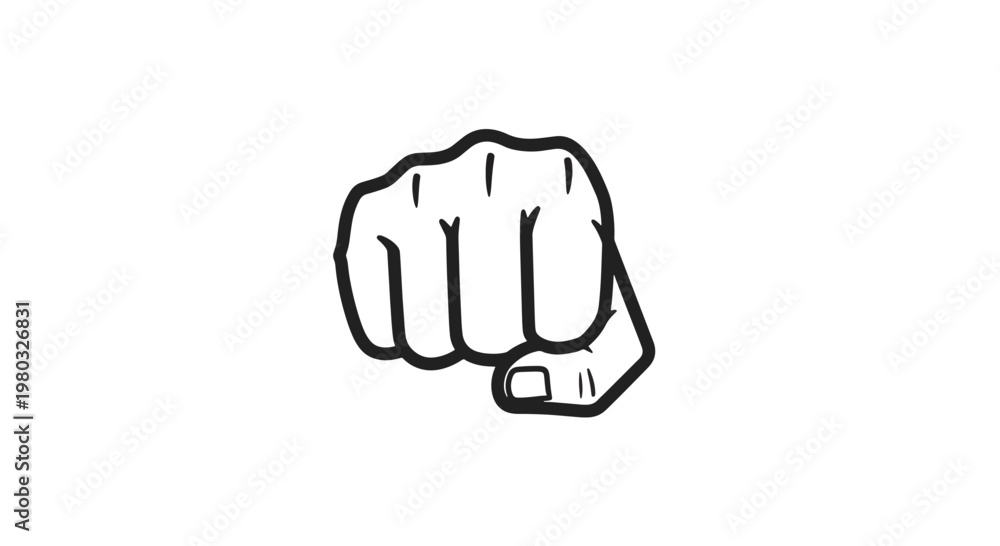 Obraz premium Fist Icon Signifying Strength and Power
