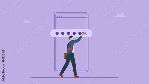 User use secure login and password protection on website or social media account. Secure login and sign up concept illustration.