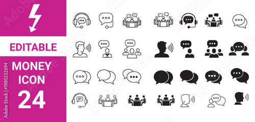 Communication icon set.Collection of communication and conversation speech bubble icons