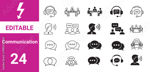 Communication icon,Communication and speaking icon set including discussion, speech bubble, 