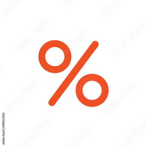 Stylish Modern Percentage Symbol Icon for Business and Finance Design