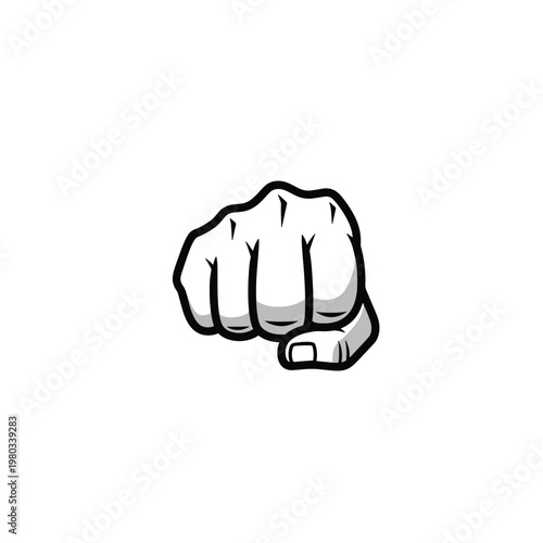 Fist Gesture Illustration for Power and Strength