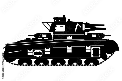 Ground Defense Germany Tank Combat System Anti Tank. Multi Canon Missile Launcher Icon In White Background.