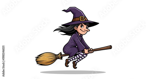 Little girl dressed as a witch.