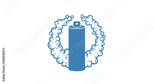 A blue aerosol spray can icon.