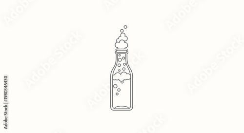 A line drawing of a perfume bottle.