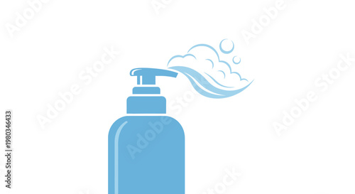 A blue bottle of hand sanitizer.