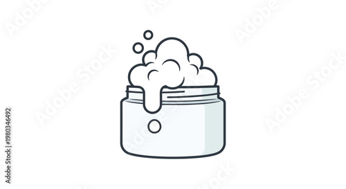 Foamy cream in a jar.