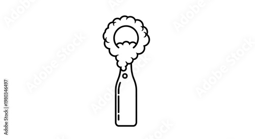 a black and white line drawing of a hair dryer.