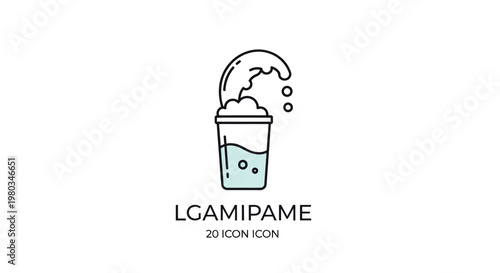 A line icon of a cold drink.