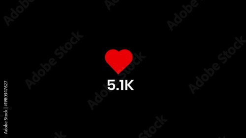 Social media Like counter animation with animated speech bubble icon